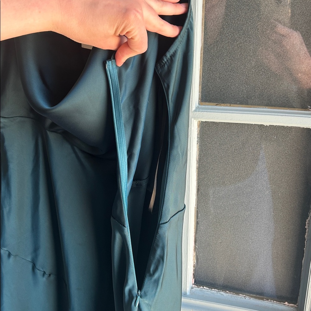 NWT Hello Molly Cowl Neck Formal Long Maxi Dress Bridesmaid Gown Teal Green XL - Picture 10 of 11